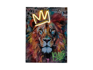 Tableau led - home deco factory - lion - décoration lumineuse - multicolore