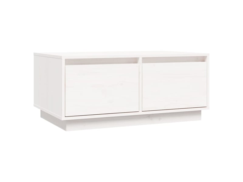  Table basse | table d'appoint salon blanc 80x50x35 cm bois massif de pin  - Conforama A