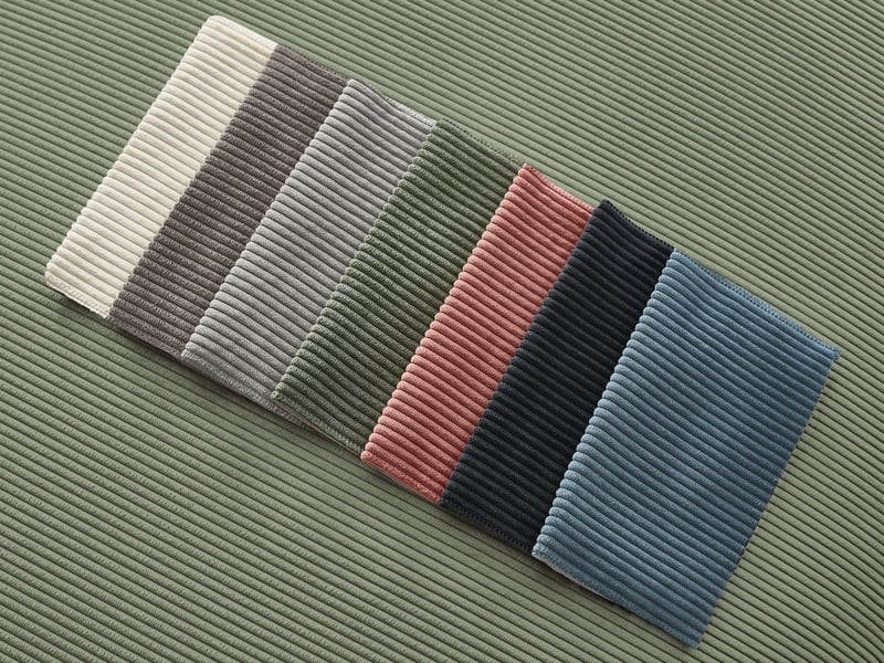  Bobochic canapé droit fixe 2 places sidonie velours côtelé avec pouf vert SIDONIE - Conforama C