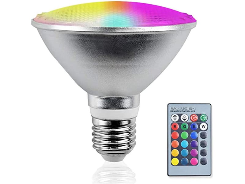  Ampoule led e27 rgbw par38 spot 20w extérieur ip65 télécommande (20w)  - Conforama E
