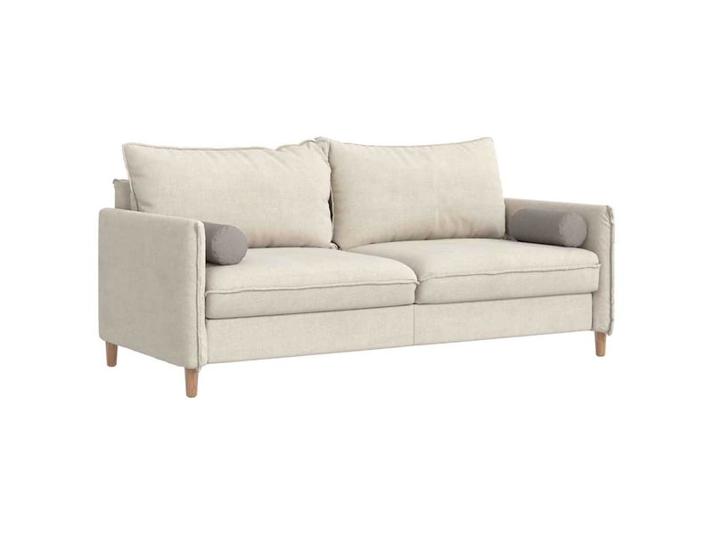  Lot de 2 coussins d'accent, coussins décoratifs, coussins lombaires tissu taupe ø 15 x 40 cm cf56708  - Conforama C
