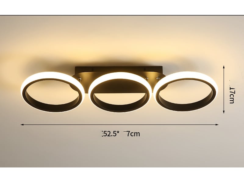  Plafonnier led moderne 3 anneaux ronds – design lumière chaude  - Conforama B