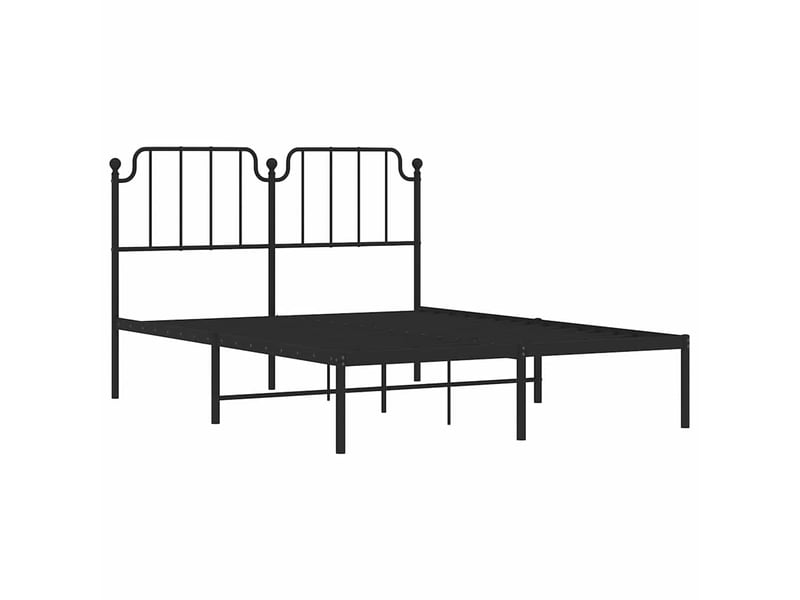  Lit double- lit adulte -  cadre de lit métal sans matelas avec tête de lit noir 150x200cm  - Conforama D