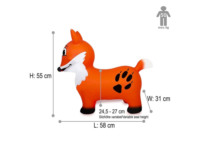  Animal rebondissante renard hoppydoo avec pompe 466006 - Conforama B