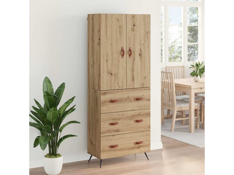  Buffet - haut armoire chêne artisanal 69,5 x 34 x 180 cm  - Conforama D