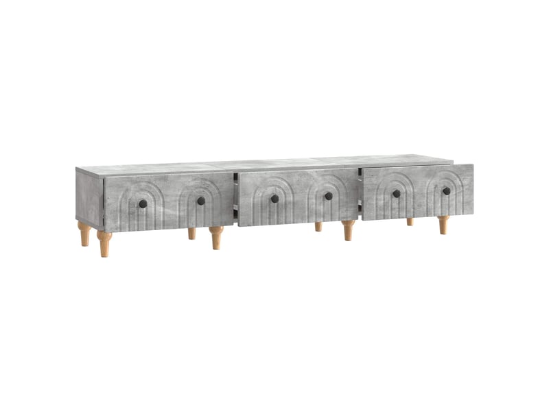  Meuble tv - banc tv - meuble de rangement gris béton 147 x 34,5 x 30 cm bois d'ingénierie  - Conforama D