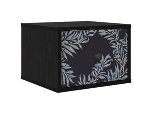 Table de chevet - cabinet de chevet - table de nuit mural dokkum chêne noir 36 x 33 x 25 cm