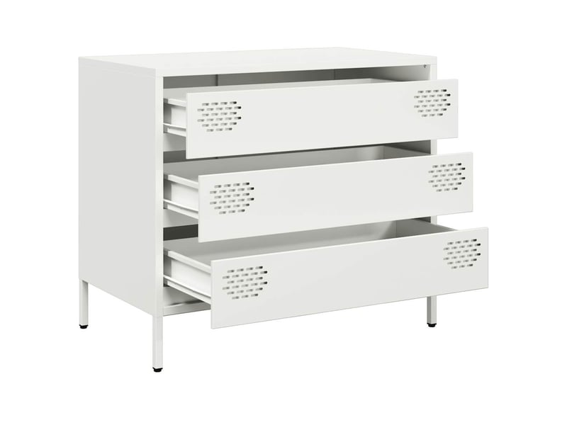  Buffet - bahut - meuble de rangement blanc 68x39x58,5 cm acier laminé à froid  - Conforama D
