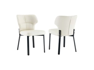 Lot de chaises 2 chaises revêtement en cuir pu siège rembourré cadre métallique finition noire style moderne