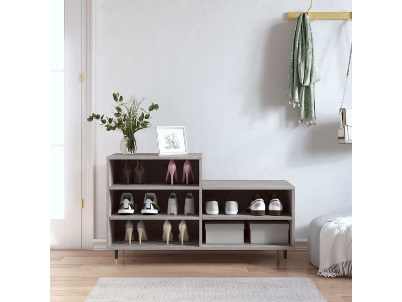  Armoire à chaussures sonoma gris 102x36x60 cm bois d'ingénierie shl5576  - Conforama B