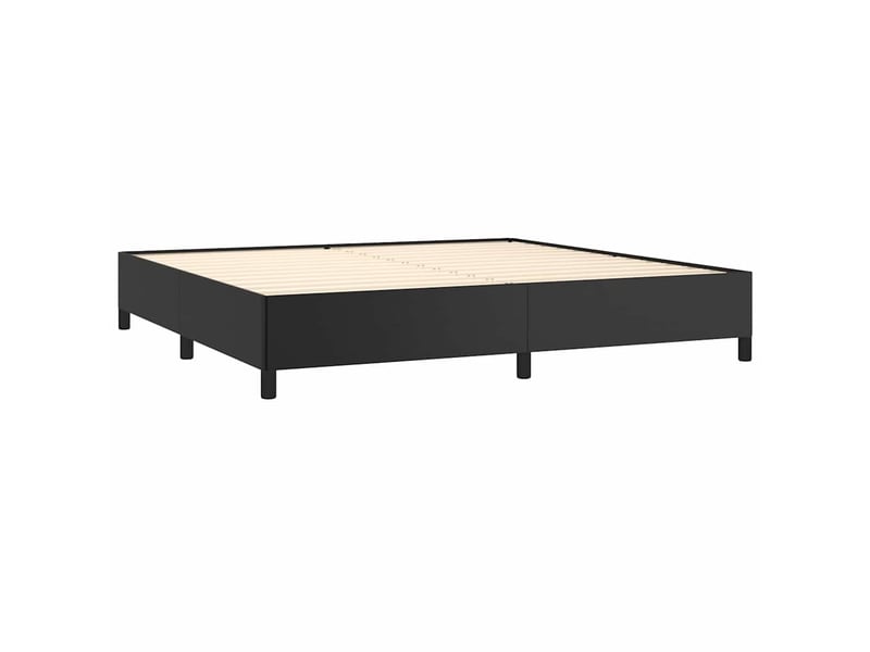 Lit double- lit adulte -  cadre de lit sans matelas noir 200x200 cm similicuir  - Conforama C
