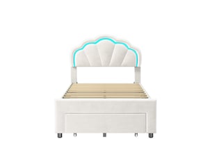 Lit avec rangement 90x200 cm Lonelyo   coloris blanc
