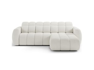 Canapé d'angle droit fixe MEUBLORAMA 3 places Polyester beige