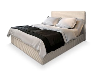 Lit avec rangement 160x200 cm <strong>MASSENO</strong> <strong></strong> coloris beige
