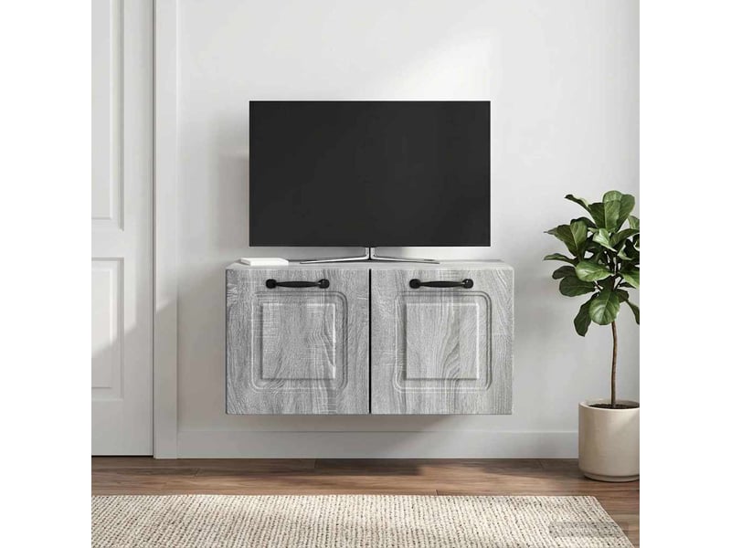  Meuble tv - banc tv - meuble de rangement mural sonoma gris 59,5 x 31 x 30 cm bois d'ingénierie  - Conforama B