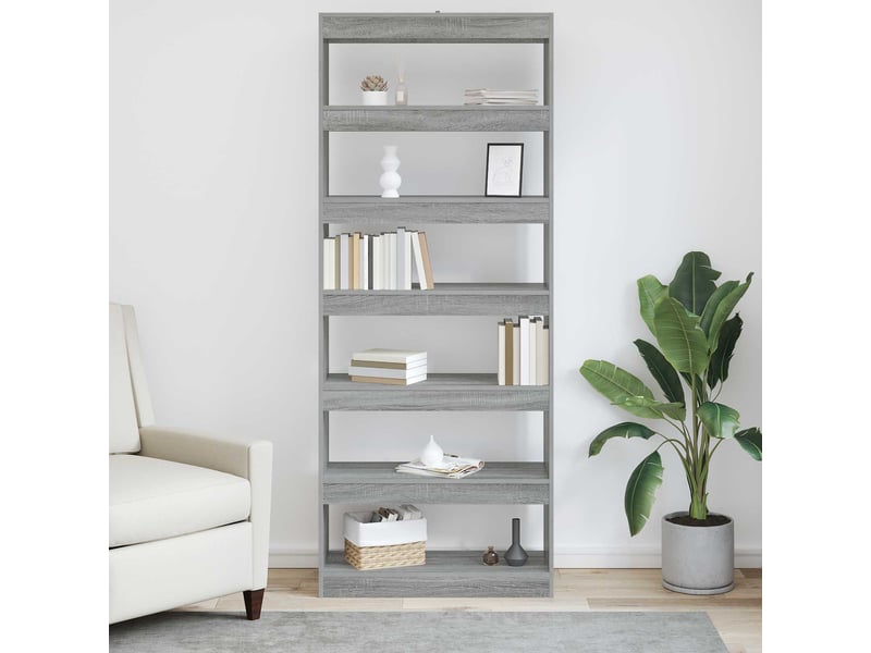 Bibliothèque 6 niveaux, armoire à livres 80 x 30 x 198 cm bois d'ingénierie shl6444 - Conforama D