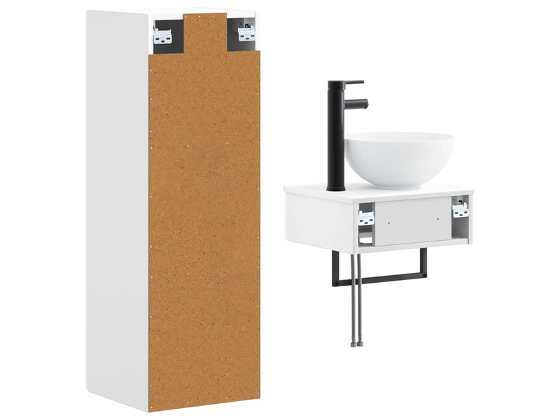  Ensemble de mobilier de salle de bain 2 pcs blanc brillant shl6854  - Conforama E