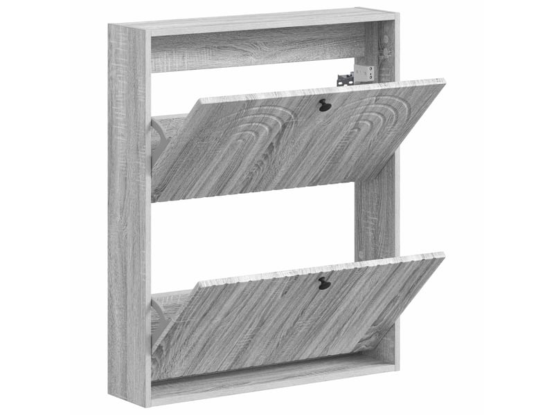  Meuble à chaussures mural, armoire à chaussures alkmaar 71x17x86 cm sonoma gris  - Conforama C