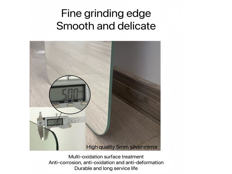  Miroir mural sans cadre 100 x 75 cm – argent – installation horizontale ou verticale, film anti-éclats  - Conforama E