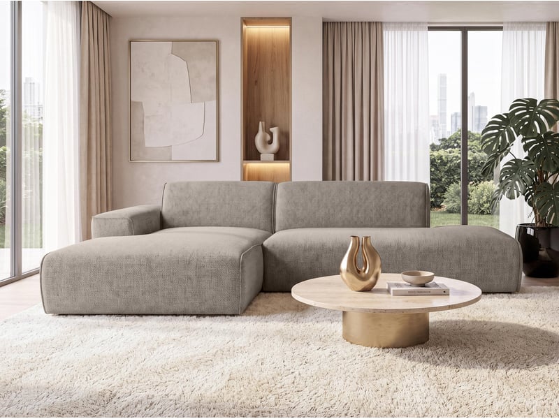  Canapé d'angle marron didim duo, 288 cm, tissu velours, modčle indépendant g Didim Duo - Conforama C