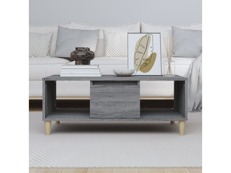  Table basse rectangulaire | table de salon sonoma gris 90x50x36,5 cm bois d'ingénierie shl3667  - Conforama C