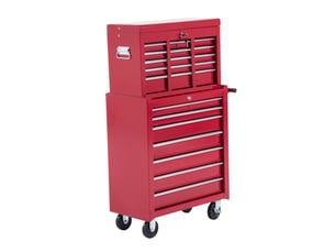 Servante d’atelier mobile en métal rouge, caisse à outils robuste pour atelier et garage