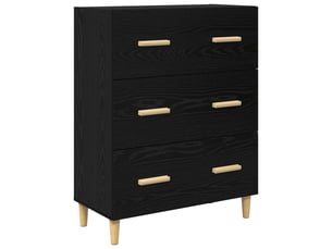 Buffet - bahut - meuble de rangement chêne noir 69,5 x 34 x 90 cm bois d'ingénierie