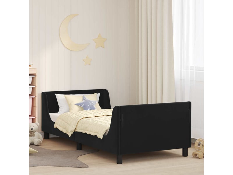 Cadre de lit pour enfants - lit jeune avec tête de lit noir 80 x 200 cm - Conforama B