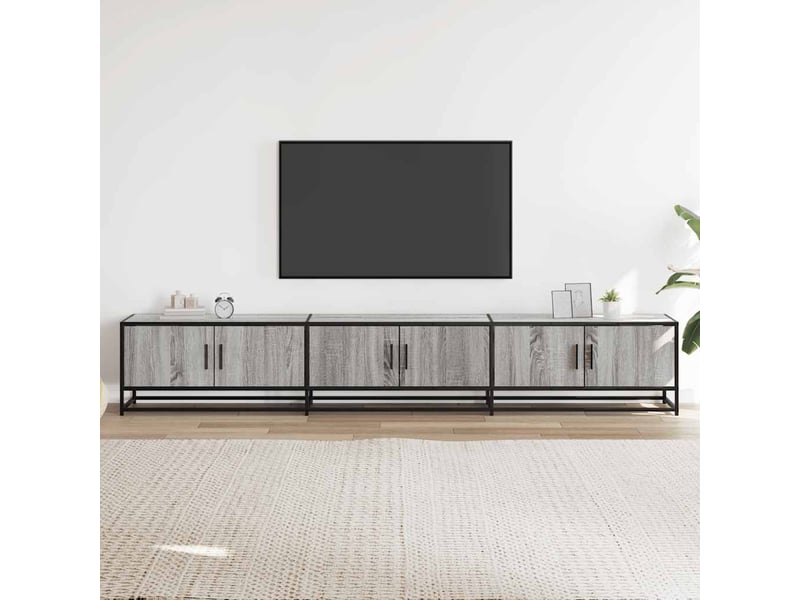  Meuble tv - banc tv - meuble de rangement sonoma gris 240x35x41 cm bois d'ingénierie  - Conforama C