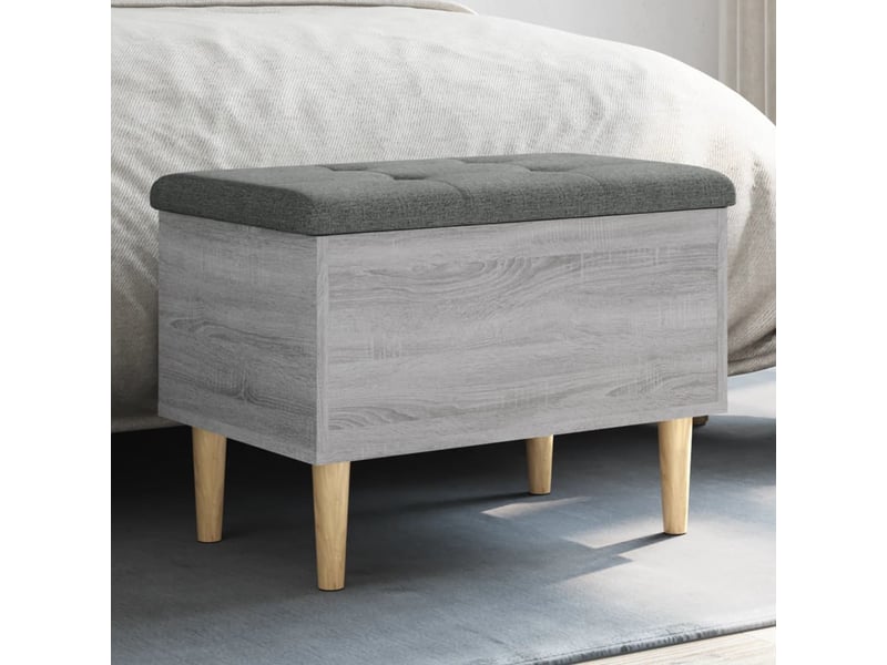  Banc chambre, banc de rangement sonoma gris 62x42x46 cm bois d'ingénierie  - Conforama B