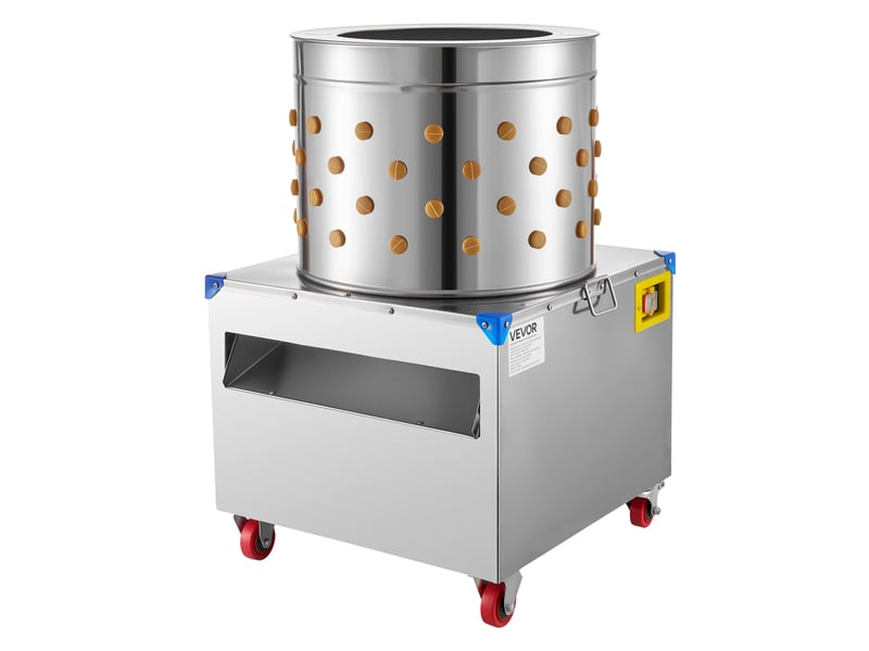  Vevor plumeuse volaille électrique 1500 w tambour acier inox 50 cm 106 doigts  - Conforama A