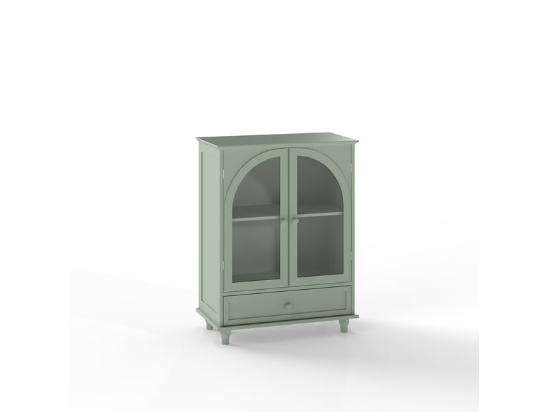  Buffet vitré 2 portes avec tiroir 71x38x93.5 cm mdf vert menthe  - Conforama A