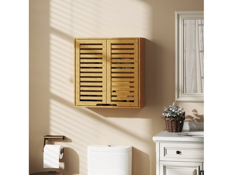  Armoire de salle de bain murale à portes persiennées 60 cm homvra  - Conforama B