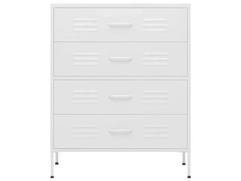  Commode chambre adulte, armoire à tiroirs blanc 80x35x101,5 cm acier  - Conforama C