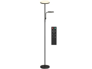 Lampe sur pied led noire 42 w à double éclairage, réglable 2700 à 6500 k avec télécommande et 4 modes
