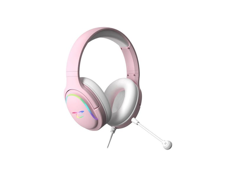  Casque gaming subsonic spectra led filaire rose candy pink 50 mm rgb micro repositionnable commande volume muet AABYA94811 - Conforama B