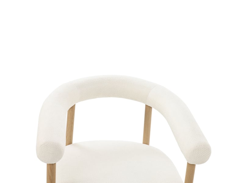  Lot de 6 chaises de salle à manger 48,5x40,5x78 cm, blanc, tissu, métal, style moderne, pieds ajustables, ergonomique  - Conforama D