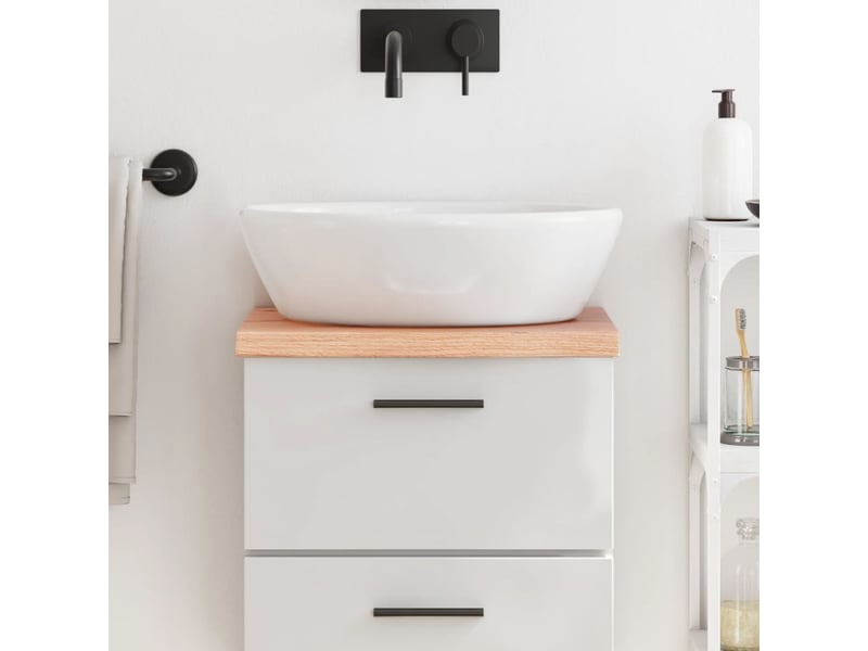  Comptoir de salle de bain, plan de travail marron 40x30x(2-4) cm bois traité cf65797  - Conforama B