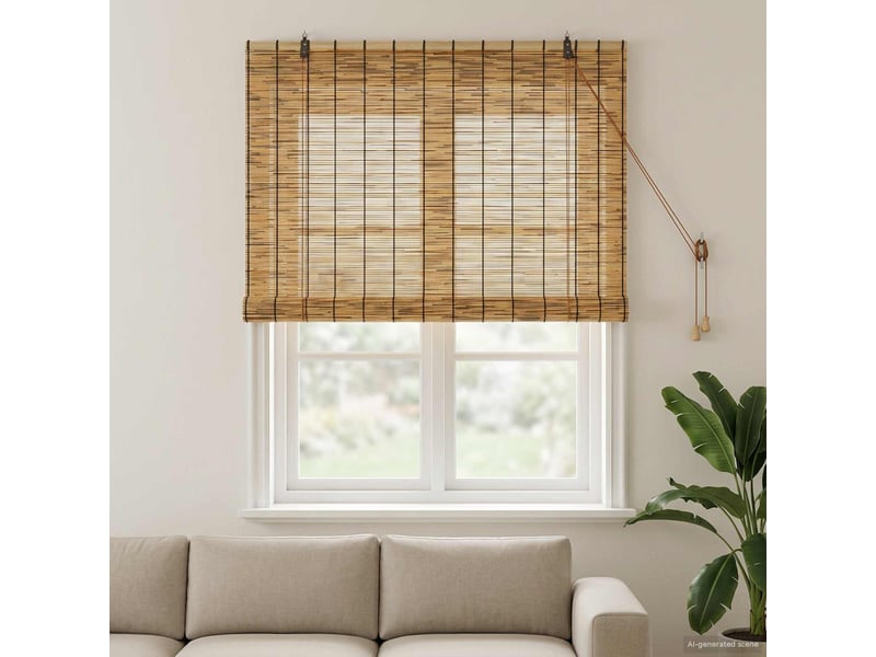  Store enrouleur, store à rouleau marron 120 x 160 cm roseau cf45287  - Conforama B
