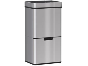 Poubelle de cuisine à capteur 72 l 42x30x81 cm – argent – tri sélectif automatique en acier inoxydable