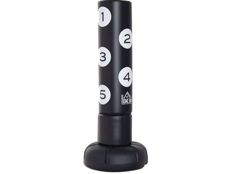 Sac de frappe sur pied 70 x 70 x 176 cm – noir – base à lester, système flex et cibles numérotées - Conforama A