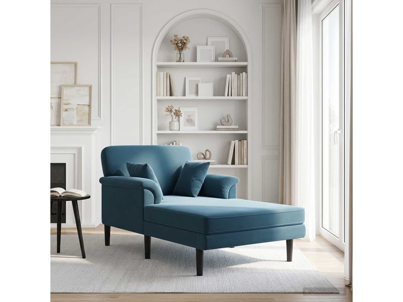  Chaise longue, chaise de salon bleu velours cf28540  - Conforama B