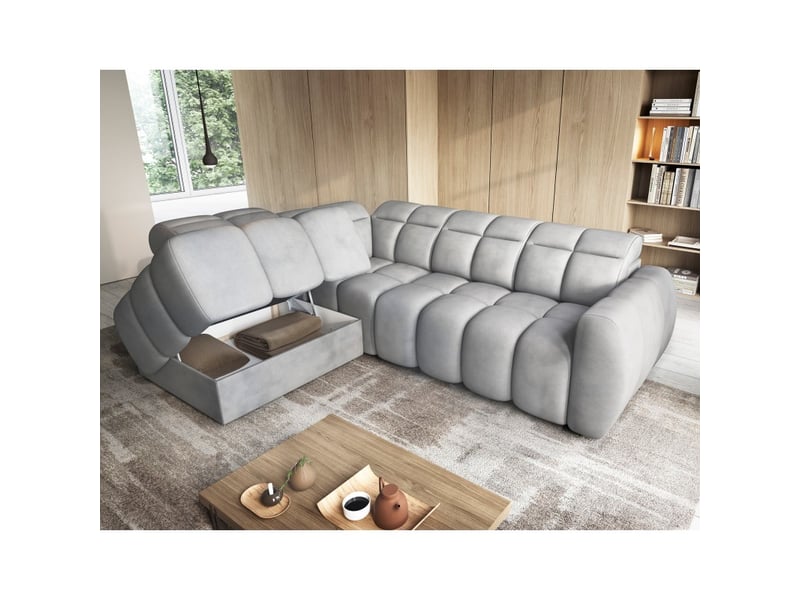  Canapé d'angle électrique ronda 4 places gris – angle gauche – version 2  - Conforama C