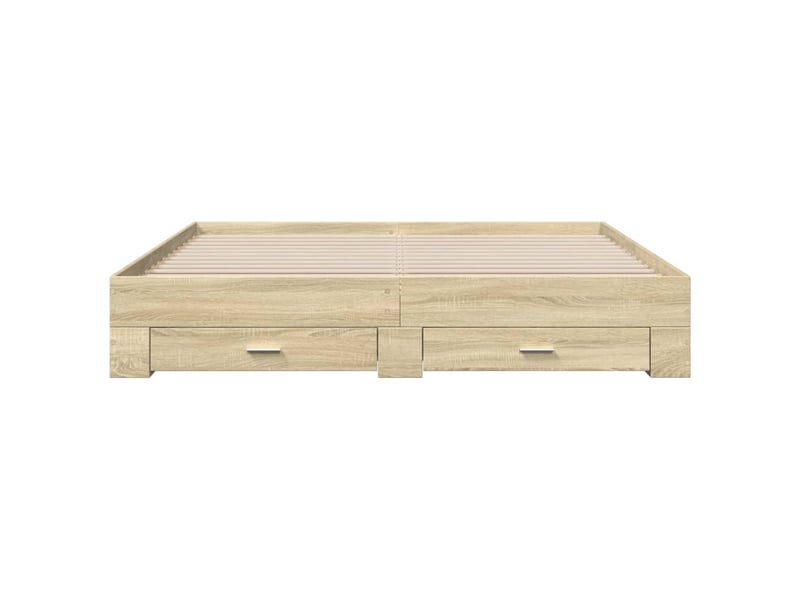  Lit double- lit adulte -  cadre de lit avec tiroirs sans matelas chêne sonoma 200x200 cm  - Conforama C