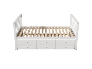 Lit avec rangement 90x190 cm MAISONORA   coloris blanc