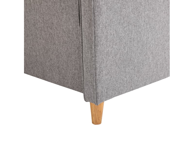  Canapé 2 places 141x70x78 cm housses amovibles en lin gris clair  - Conforama C