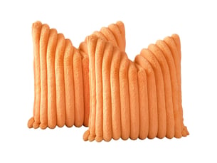 Lot de 2 housses de coussin 45 x 45 cm peluche orange chicfurn