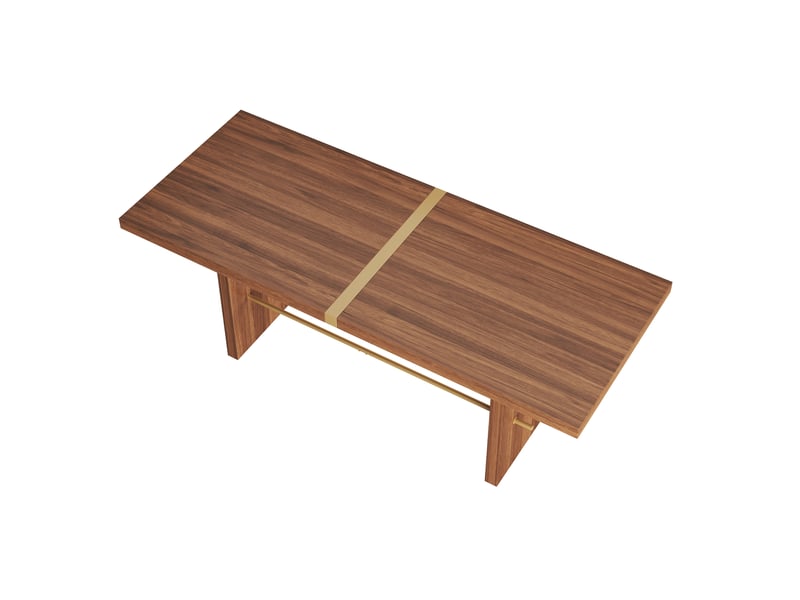  Table à manger moderne noyer+or 180x75 cm, 6-8 personnes, plateau 4 cm, résistant  - Conforama D