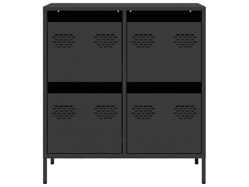  Buffet - bahut - meuble de rangement noir 68x39x73,5 cm acier laminé à froid  - Conforama E
