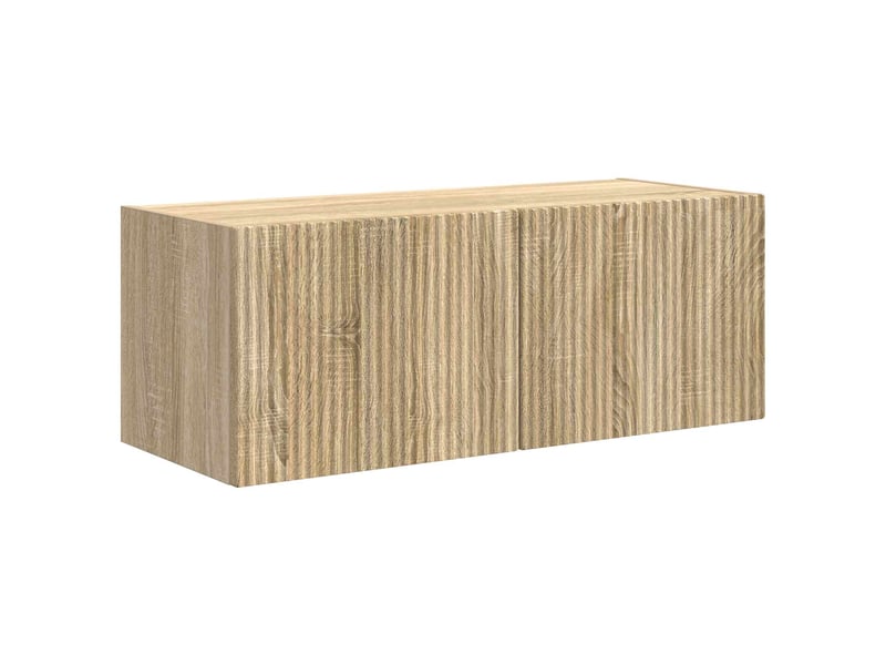  Ensemble de meuble tv - banc tv - meuble de rangement mural 4 pcs chêne sonoma bois d'ingénierie  - Conforama E